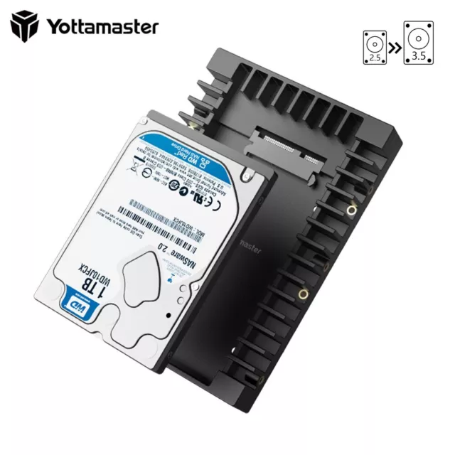 Yottamaster 2.5" to 3.5" Adapter Bracket SSD HDD Hard Drive Mounting Tray Caddy