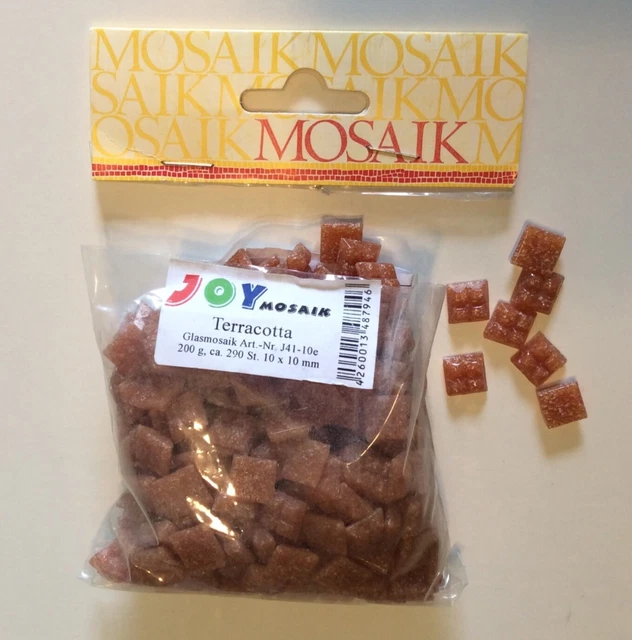 Mosaik Joy-Glas Terracotta,10x10x4 mm, 1 Beutel - 200 g (ca. 290 Steine)
