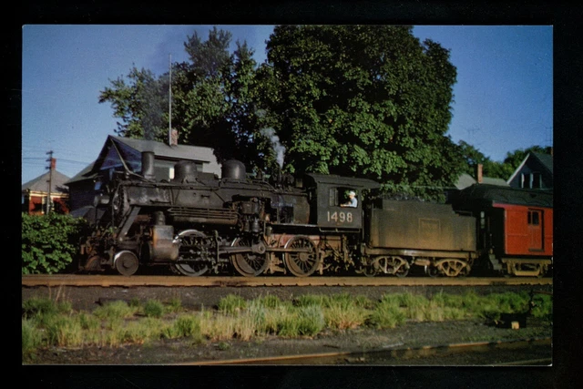 Train Railroad postcard Steam Locomotive Massachusetts Boston & Maine Clinton