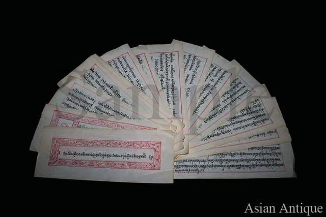 Mongolian Tibetan Buddhist Mantra Tantra Manuscript  Leave Mongolia #S3-B3074