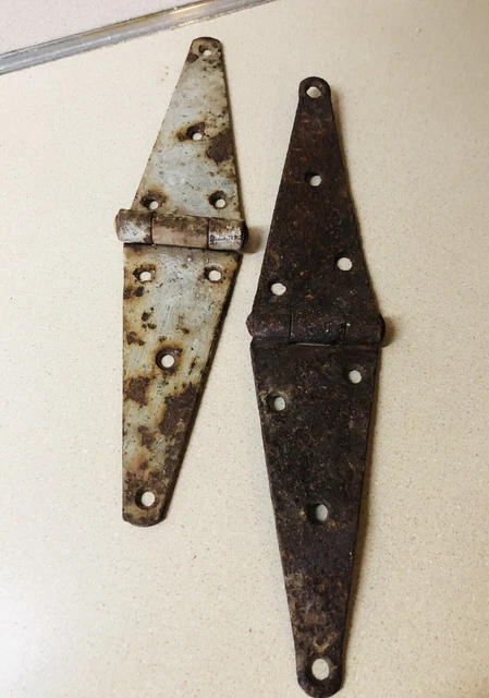 Vintage Rustic Hinges Pair Barn Find Door Shed Gate Strap Hinges 2 Total 12”