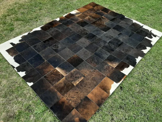 NEW COWHIDE PATCHWORK CARPET AREA RUG Cow hide  Perfect !!