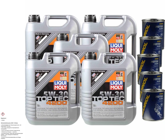 5L Top Tec 4200 5W-30 Motorenöl + 350ml MANNOL Motor Doctor Additiv – ACEA C3, Für VW 504.00/507.00, BMW LL-04