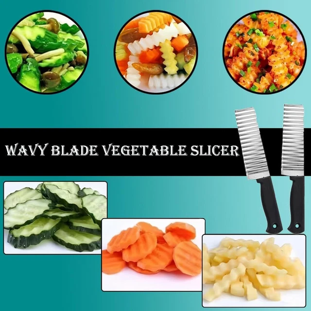 KITCHEN POTATO CHIPS Salad Vegetable Crinkle Cutter Stain Waves Shape