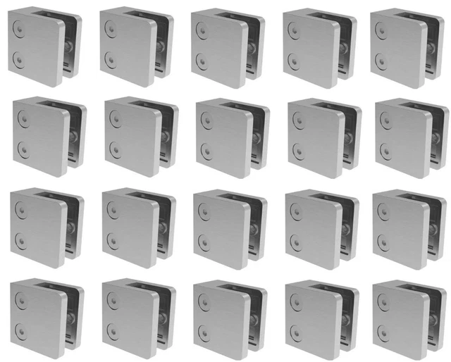Pince à Verre Carré En Acier Inox V2A - Taille 45x47 Mm - Pour Agrafe Support De Verre - Neuf