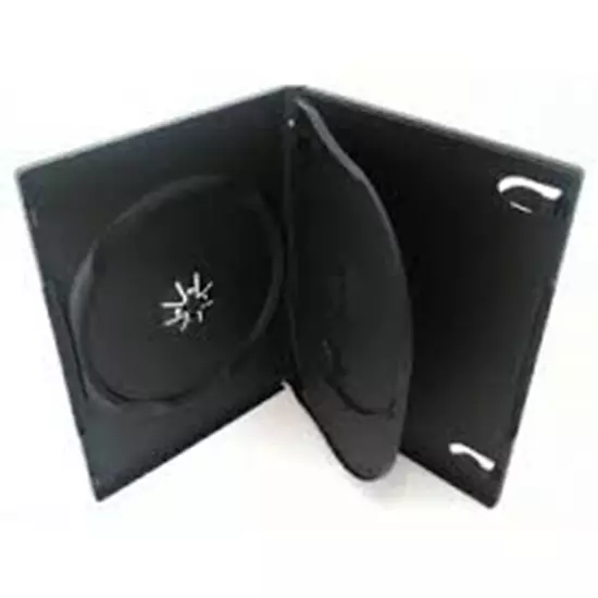 1 x Triple DVD Case Cases 3 Way Black Tray With Clear Sleeve