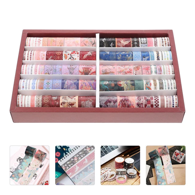100 rollos hágalo usted mismo pegatinas álbum de colección niños washi banda ancha washi banda