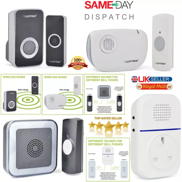 32 Chime Wireless Door Bell Cordless Quality LLOYTRON Melody UK