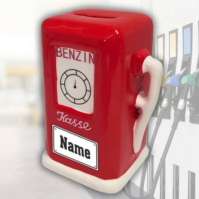 Spirit Motors Spardose Tanksäule Retro Mit Uhr - Stahlblech Design