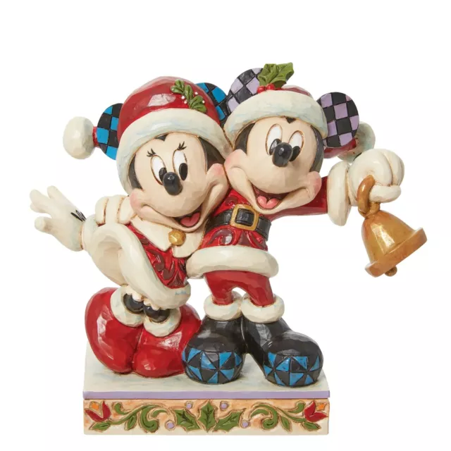 Jim Shore Disney MICKEY & MINNIE SANTAS FIGURINE-JINGLE BELL 6013058 NEW 2023