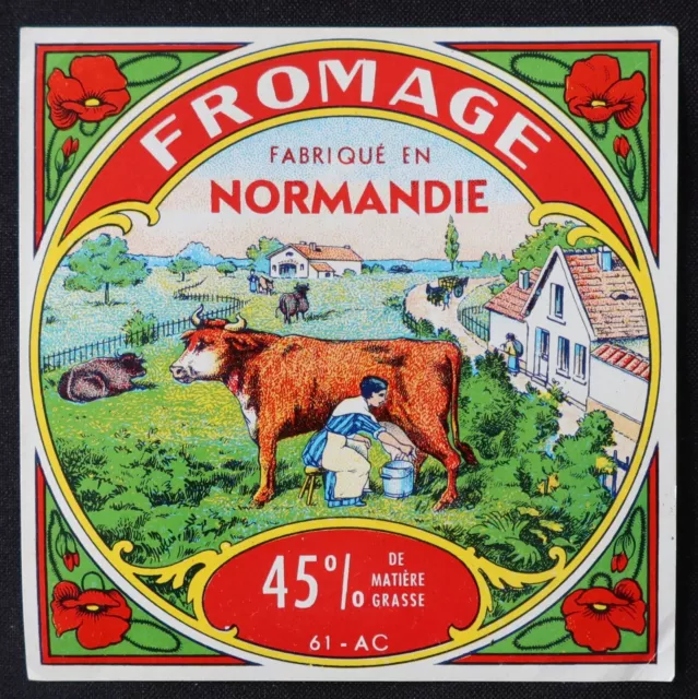 Etiquette fromage Orne fabriqué en Normandie cheese label 49