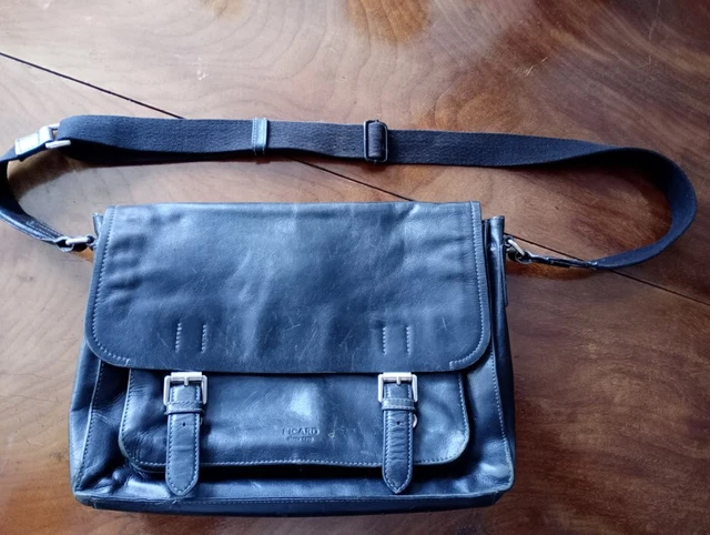 Originale PICARD - die echte PAUL-Tasche, dickes Leder, schwarz, vintage - REUSE