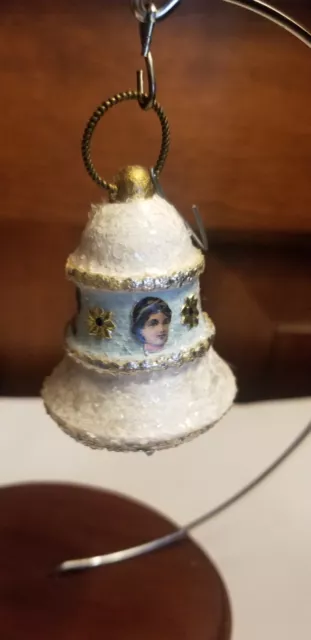 Antique mica Dresden star 3d bell feather tree Christmas ornament