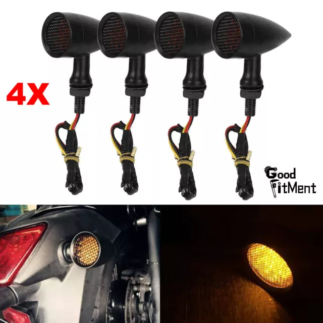 Motorrad LED Blinker Tagfahrlicht Rücklicht Aluminiumlegierung Schwarz Universal