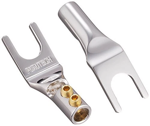 FURUTECH FP201R ADL Audio Grade Y Lug Terminals Rhodium Plated 4-Pack