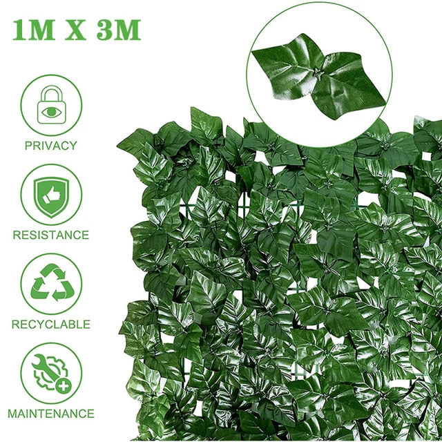 3M Sichtschutzhecke Windschutz Efeu Sichtschutz Balkonverkleidung Blätterzaun DE