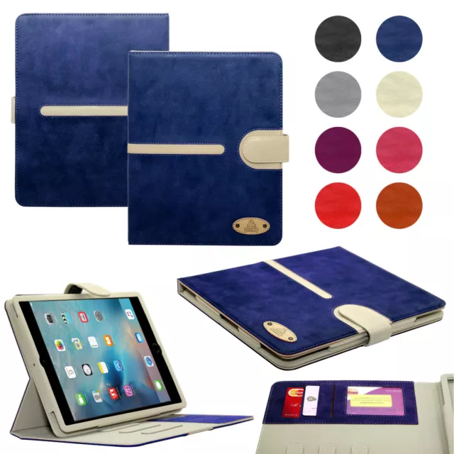 New Luxury Suede Leather Smart Flip Wallet Stand Case Cover For All Apple iPads