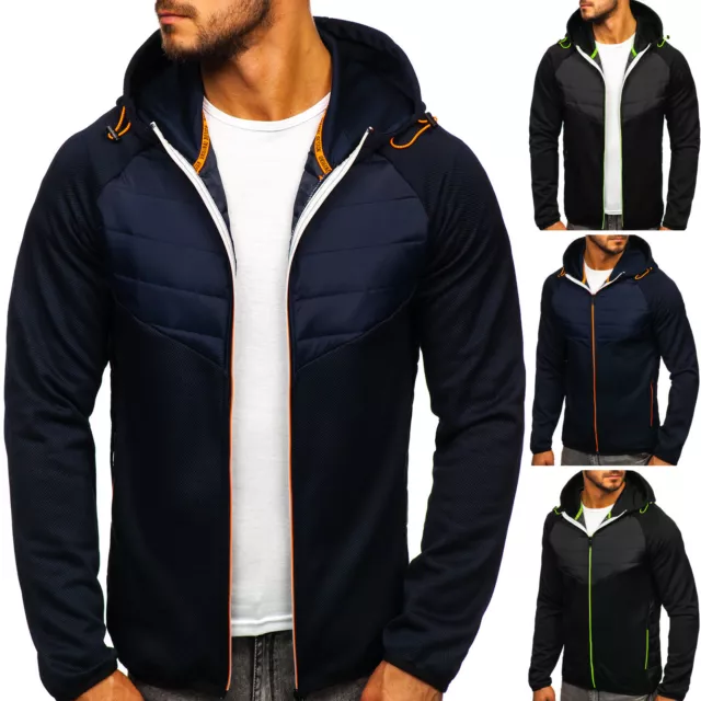 Übergangsjacke Sweatjacke Steppjacke Sportjacke Kapuze Herren Mix BOLF Motiv