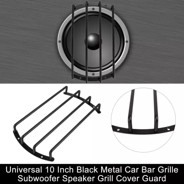 Universal Auto Lautsprechergitter Subwoofer Grill Abdeckung 10" Schwarz Metall