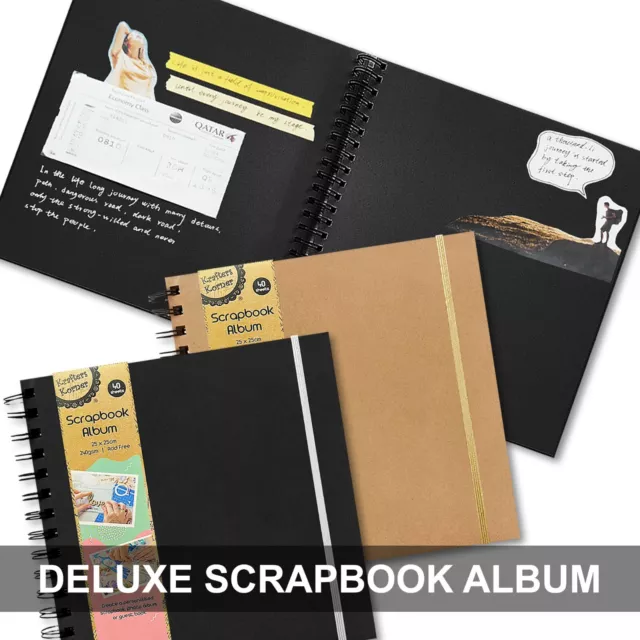 Deluxe Scrapbook Album 240gsm Art Kraft Paper DIY Memory Keepsake Book 40 Pages