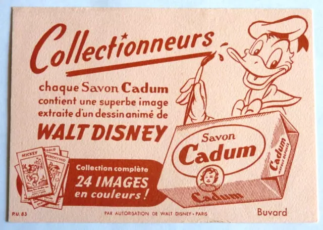 Buvard - Cadum - Walt Disney - Donald - Savon - Dessin Animé - Illustrateur -