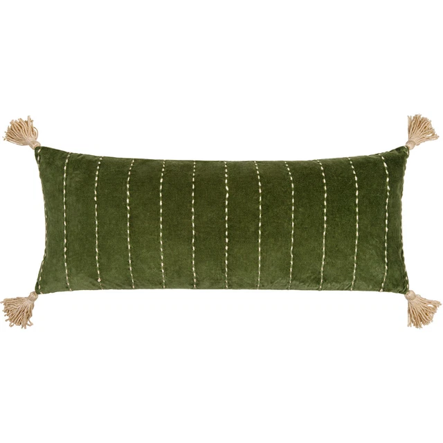 Surya VKH002-1336 Velvet Kantha 36 inch Pillow Cover, Lumbar
