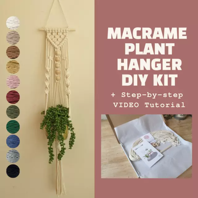 EASY Macrame Plant Hanger  DIY KIT #10 for beginners w/ instruction Gift Ideas