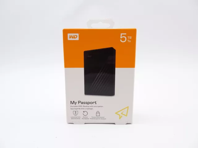 NEW 2TB 4TB 5TB HDD Western Digital My Passport External Portable Hard Drive 3