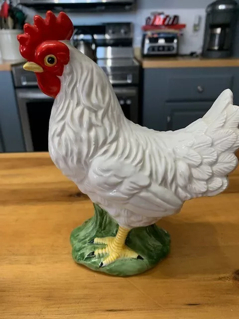 Norcrest Vintage Ceramic White Rooster 1960s Japan/Farmhouse Vintage/Handmade