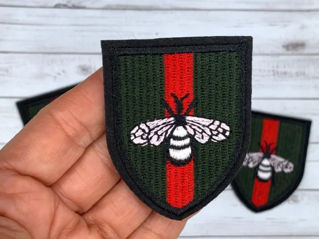 1 Bee 1-7/8" x 2-3/8 Gucci Style iron-on patches- Free fast shipping from USA