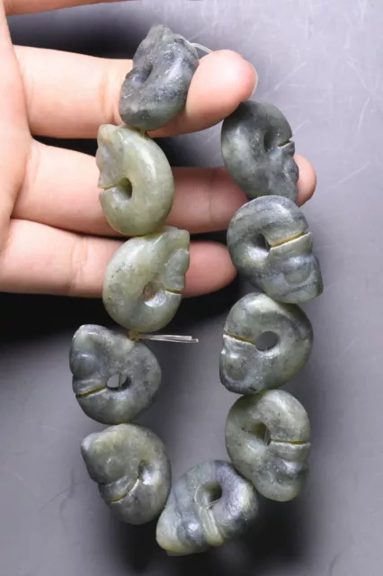 Old Rare Hongshan Culture Natural Hetian Jade Yu Pig Dragon Hook Gou Bracelet