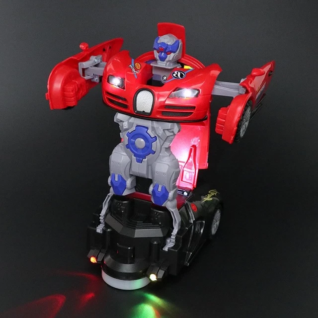 Macchina Polizia Robot Trasformabile Con Luci E Suoni – Giocattolo Bump & Go Per Bambini – Auto Robot Con Effetti Sonori E Luminosi
