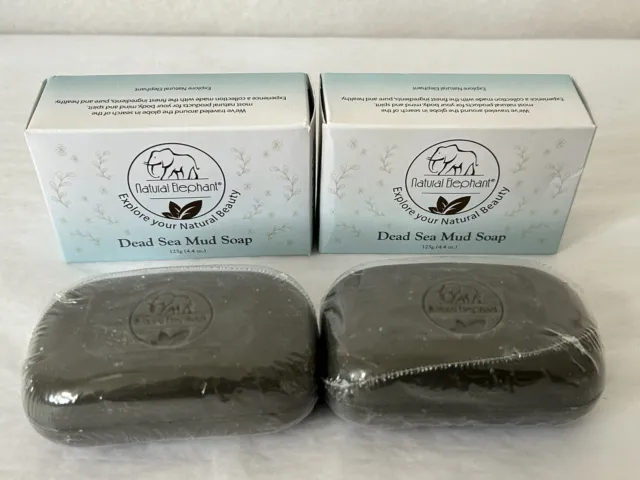 New Natural Elephant 2-PACK Dead Sea Mud Soap 4.4 oz (125 g) (R19)