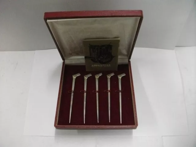 5 sets of a Japanese Sterling Silver snack factory toothpick. Japanese antique