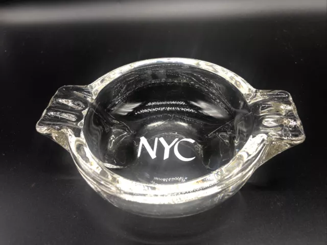 New York Central Railroad NYC RR - Dining - Club Car Glass Ashtray 5” By 4”