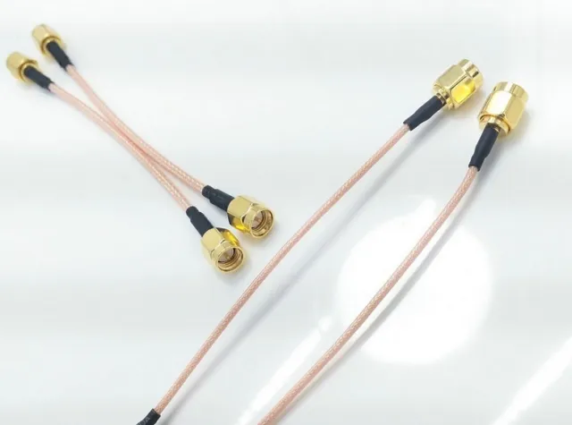 2 X Premium 20cm SMA Male to SMA Male Straight RF Coax Extension Cable RG316