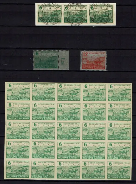 Alliierte Besetzung /Briefmarken 1945 SBZ Provinz Sachsen  Bodenreform