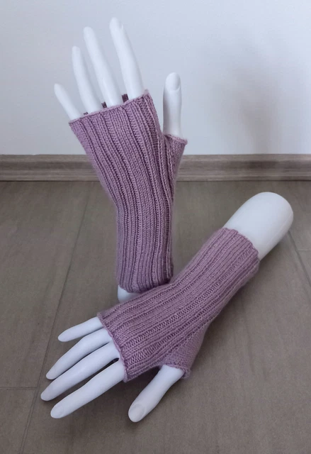 Handgestrickte Stulpen / Handstulpen ~ fingerlose Handschuhe mit KASCHMIR