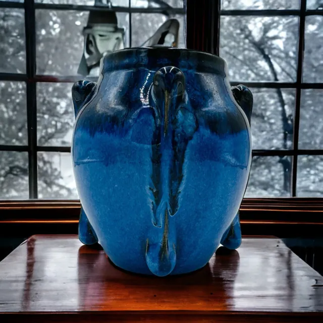 Door Studio Art Pottery Blue Drip Glazed Vase Scott Draves 5.5in Signed