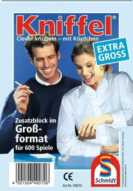 SCHMIDT 49070  KNIFFELBLOCK Extra Gross Für 600 Spiele