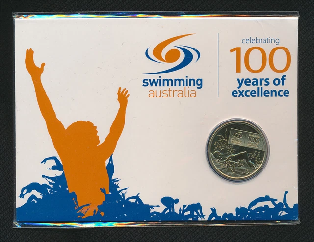 Australia: 2009 $1  Swimming Australia UNC in card of issue.