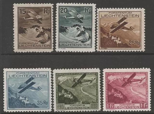 Liechtenstein Sg110/5 1930 Air Stamps Mtd Mint