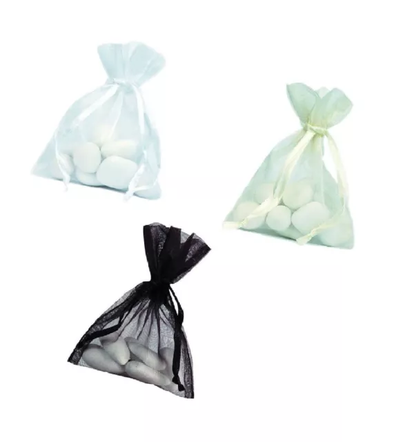 6pc Organza Favour 7.5cm x 10cm Sheer Gift Bag Pouch Bonbon Party Wedding