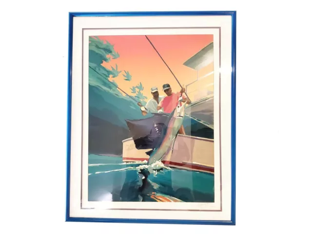 Ken Auster Sailfish Bay w/ COA Limited Edition Serigraph Hand Signed & Numbered