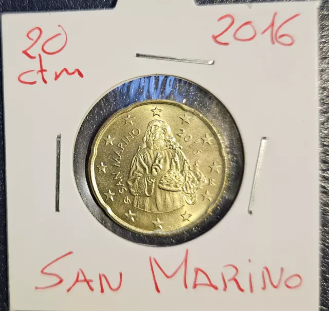 Moneda 20 Centimos San Marino Año 2016. Sin Circular