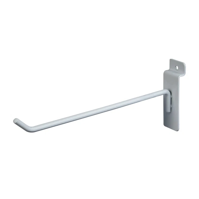 Econoco 8” Slatwall Deluxe Hooks, Slatwall Hooks, Display Hooks for Panel, White