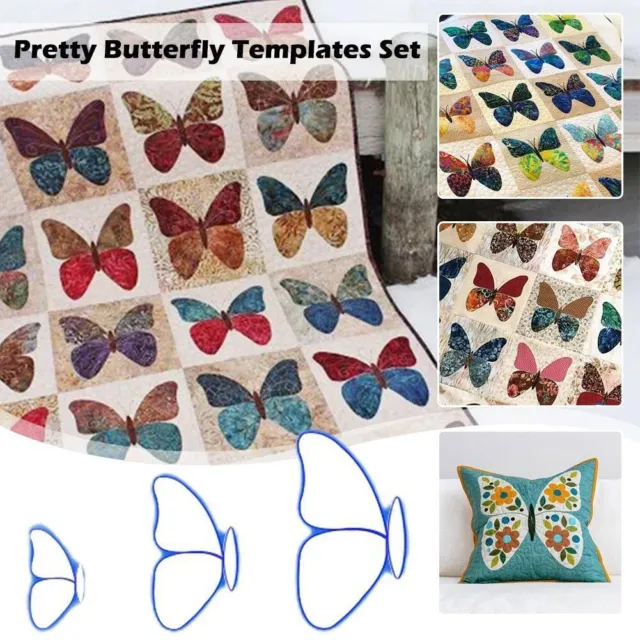 Pretty Butterfly Templates Set, Quilting Cutting Template Set, Clear Acrylic Sew