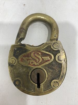Antique Brass Slaymaker Lock Padlock Railroad RR Vtg Vintage Ornate No Key 🔐