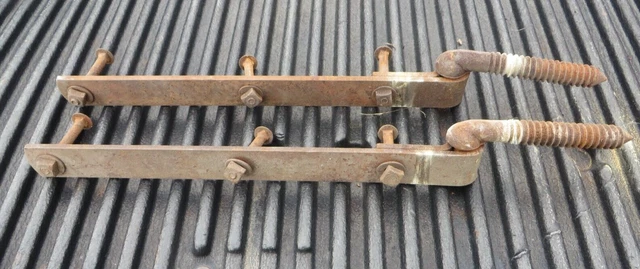 Pair of Antique Rustic Barn Door Fence Strap Hinges