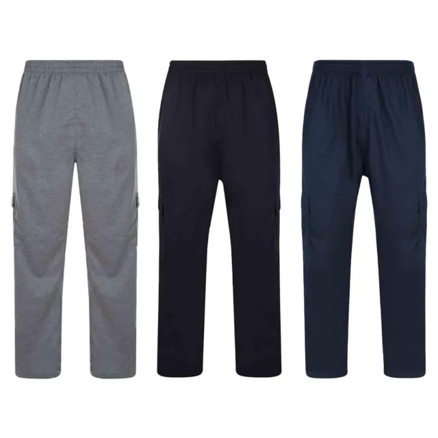 Kam Mens Lightweight Cargo Trousers Multi Pocket Big & Tall Bottoms for Men
